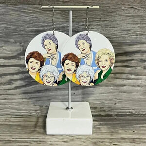 The Golden Girls Round Wood Earrings Large Earrings